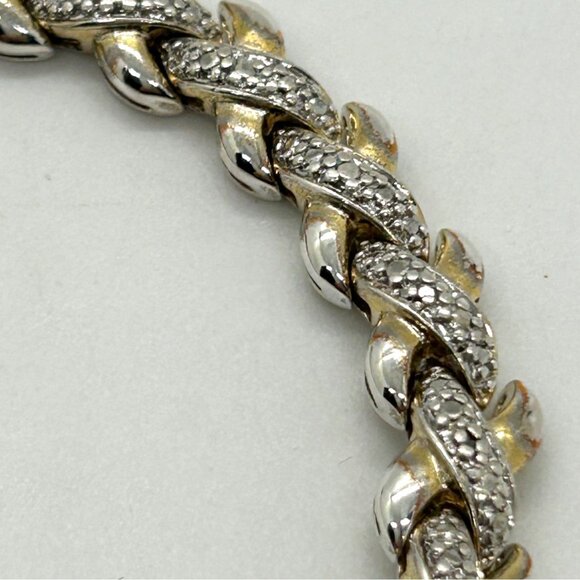 Vintage Ross-Simons Tennis Bracelet 925 Sterling Silver Gold Vermeil 7.5" 20g - Picture 3 of 15